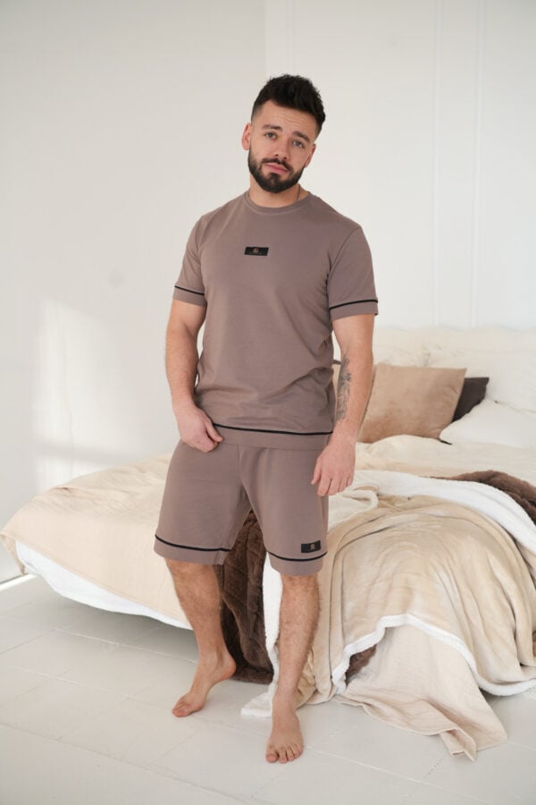 Komplet piżama męska BG Nightmare | cappuccino