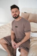 Komplet piżama męska BG Nightmare | cappuccino