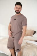 Komplet piżama męska BG Nightmare | cappuccino