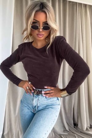 Bluzka LAMIA – czekoladowa