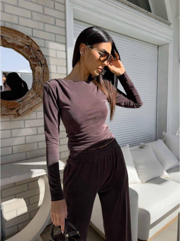 Bluzka LAMIA – czekoladowa