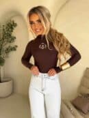 Bluzka SKIN MEDIOLAN – czekoladowa Bluzka SKIN MEDIOLAN – czekoladowa