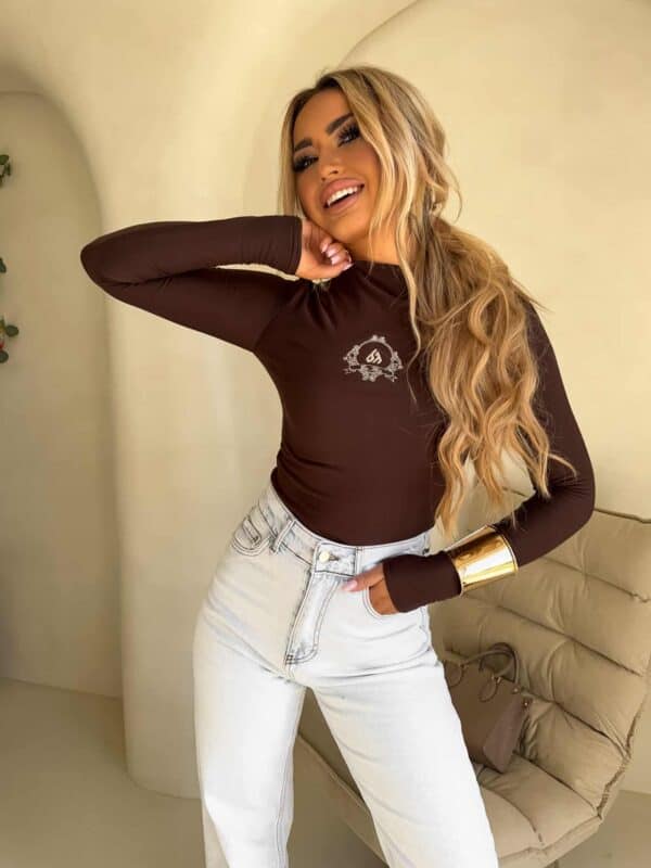 Bluzka SKIN MEDIOLAN – czekoladowa Bluzka SKIN MEDIOLAN – czekoladowa