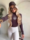 Bluzka SKIN MEDIOLAN – czekoladowa Bluzka SKIN MEDIOLAN – czekoladowa