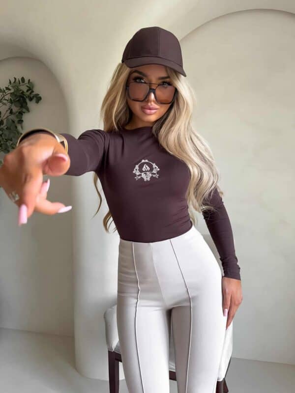 Bluzka SKIN MEDIOLAN – czekoladowa Bluzka SKIN MEDIOLAN – czekoladowa