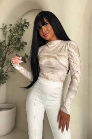 Bluzka SKIN MARMUREK – ecru