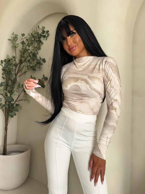 Bluzka SKIN MARMUREK – ecru