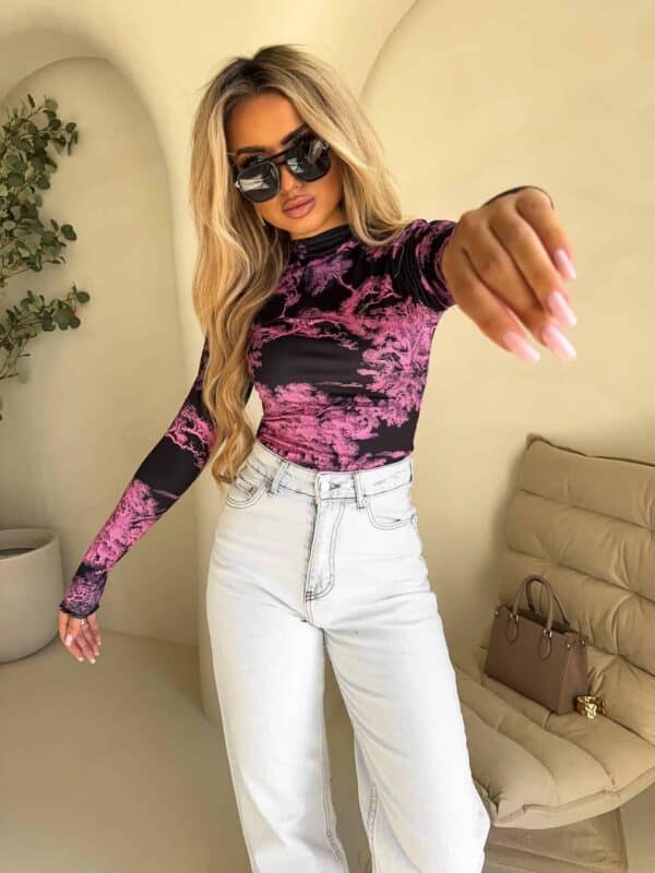 Bluzka SKIN print dior – mocny róż