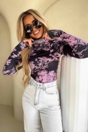 Bluzka SKIN print dior – jasny róż