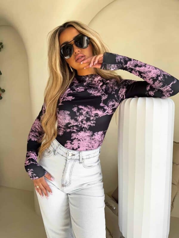 Bluzka SKIN print dior – jasny róż