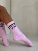 Skarpetki STRIPES – różowo-czarne