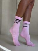 Skarpetki STRIPES – różowo-czarne