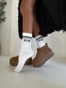 Skarpetki STRIPES – ecru-czarne