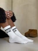 Skarpetki STRIPES – ecru-czarne