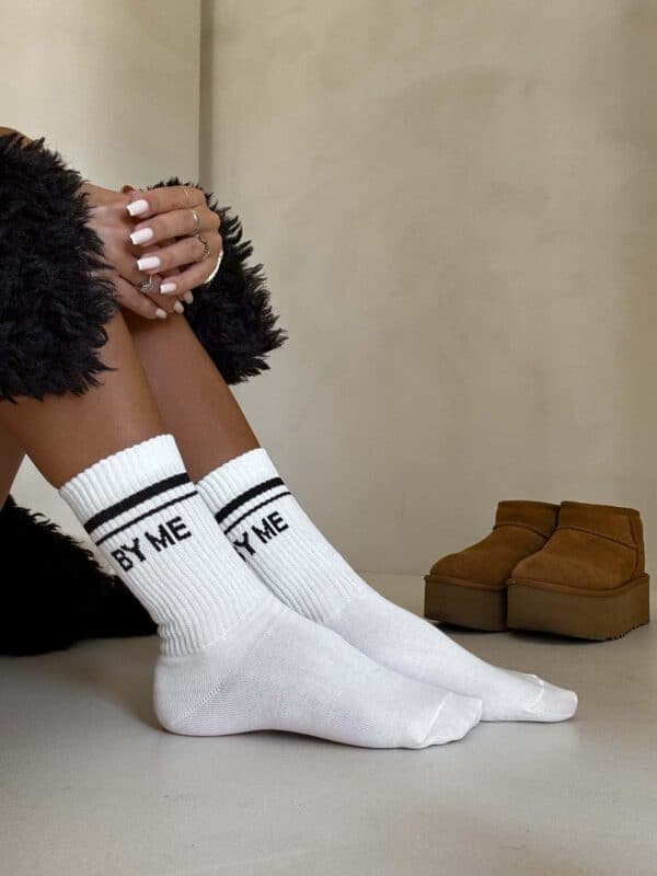 Skarpetki STRIPES – ecru-czarne