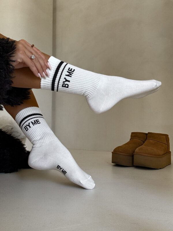 Skarpetki STRIPES – ecru-czarne