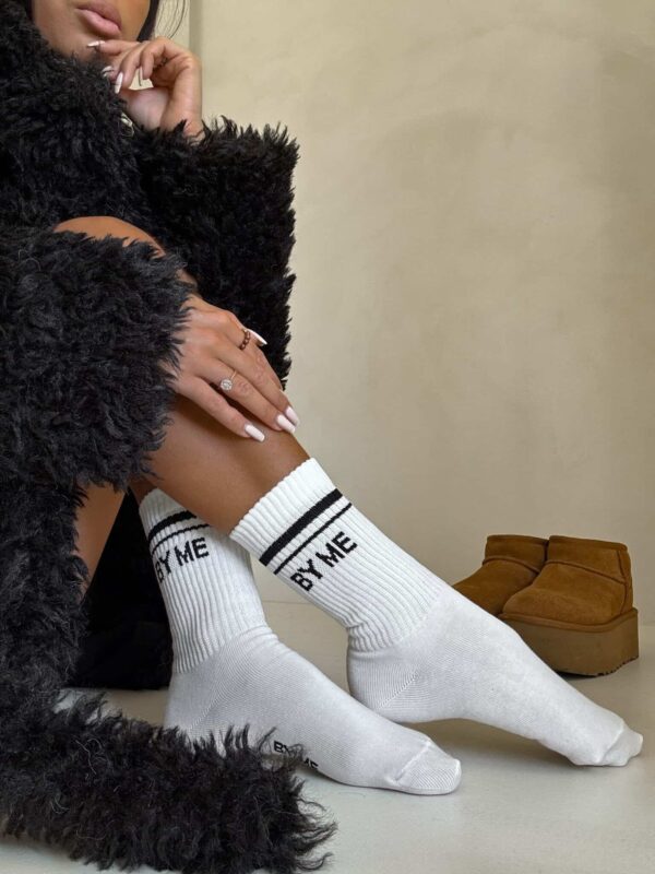 Skarpetki STRIPES – ecru-czarne