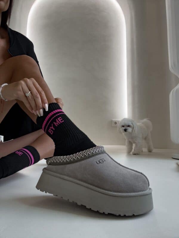 Skarpetki STRIPES – czarno-różowe