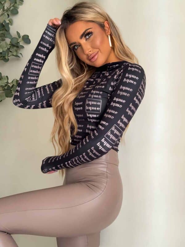 Bluzka SKIN MIU – czarno-beżowa