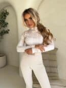 Bluzka SKIN MIU – jasny beż