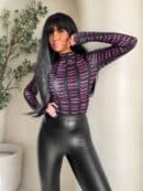 Bluzka SKIN MIU – czarno-fuksja Bluzka SKIN MIU – czarno-fuksja