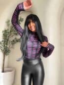 Bluzka SKIN MIU – czarno-fuksja Bluzka SKIN MIU – czarno-fuksja