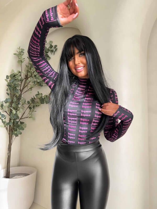 Bluzka SKIN MIU – czarno-fuksja Bluzka SKIN MIU – czarno-fuksja