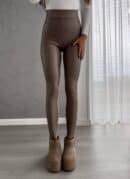 Legginsy LEATHER - mokka