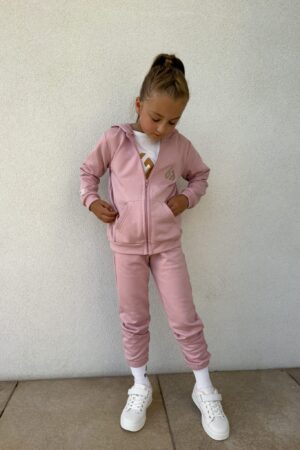 Komplet dziecięcy kaptur LOGO – różowy
