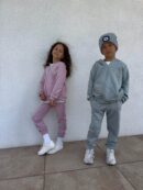 Komplet dziecięcy kaptur LOGO – różowy