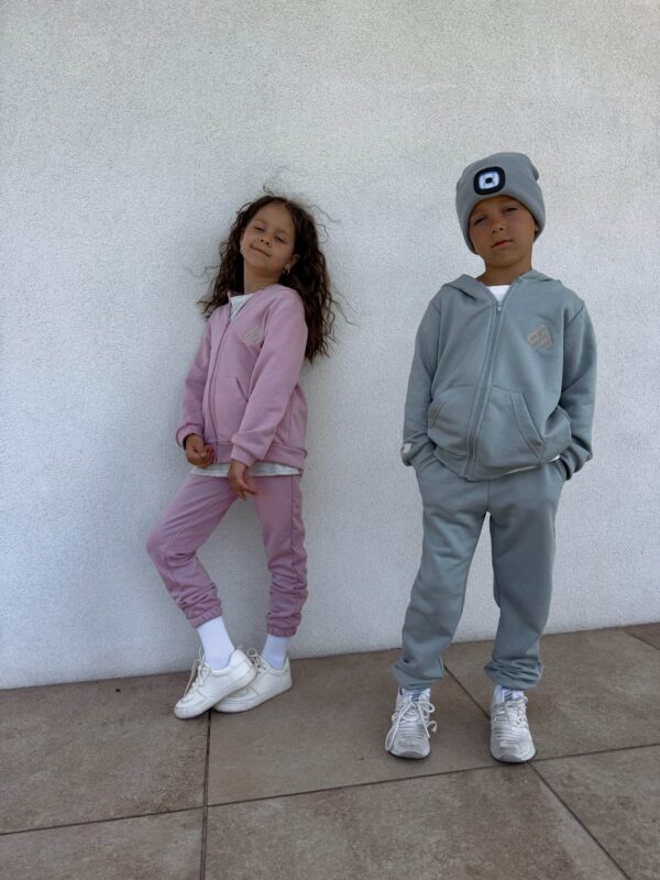 Komplet dziecięcy kaptur LOGO – różowy