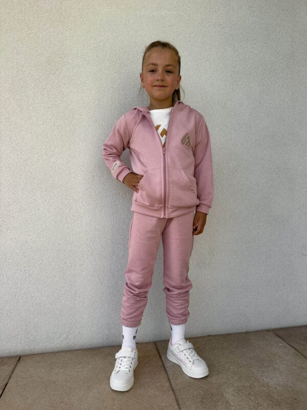 Komplet dziecięcy kaptur LOGO – różowy
