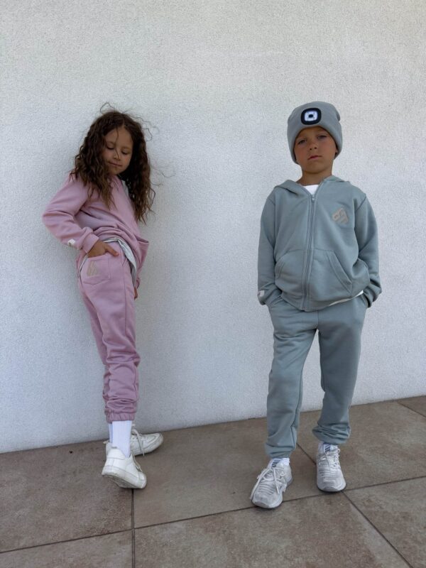 Komplet dziecięcy kaptur LOGO – różowy