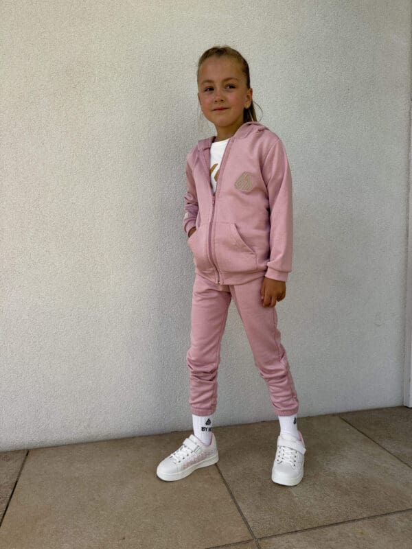 Komplet dziecięcy kaptur LOGO – różowy