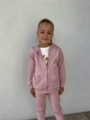 Komplet dziecięcy kaptur LOGO – różowy