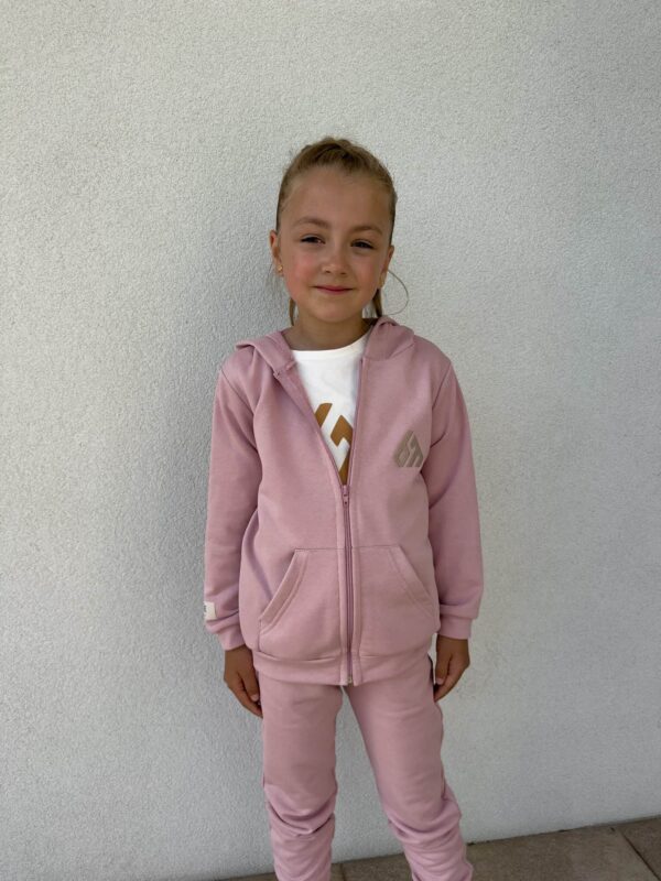 Komplet dziecięcy kaptur LOGO – różowy