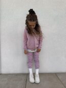 Komplet dziecięcy kaptur LOGO – różowy