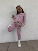Komplet dziecięcy kaptur LOGO – różowy