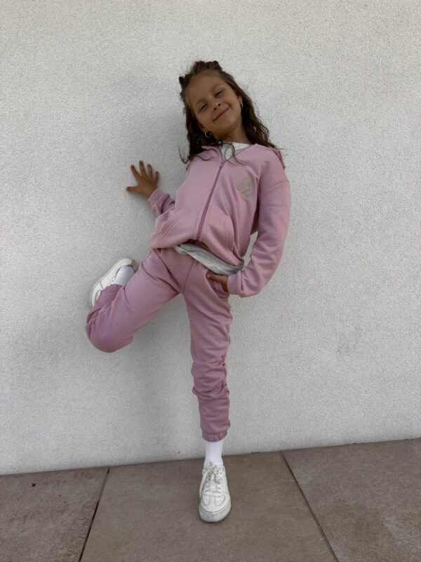 Komplet dziecięcy kaptur LOGO – różowy