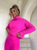 Sweter golf INKO - mocny róż