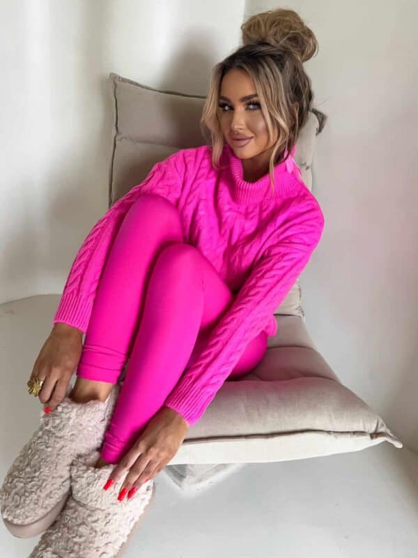 Sweter golf INKO - mocny róż