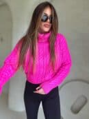 Sweter golf INKO - mocny róż