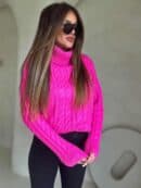 Sweter golf INKO - mocny róż