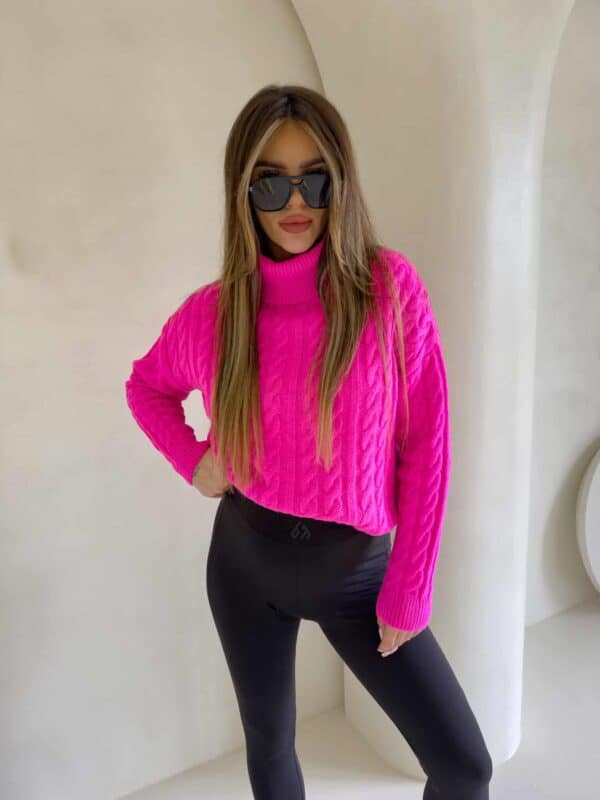 Sweter golf INKO - mocny róż