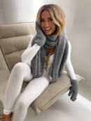 Komplet FROST szal + rękawiczki – szary Komplet FROST szal + rękawiczki – szary