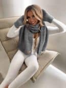 Komplet FROST szal + rękawiczki – szary Komplet FROST szal + rękawiczki – szary