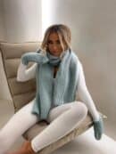 Komplet FROST szal + rękawiczki – szałwiowy