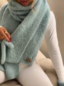 Komplet FROST szal + rękawiczki – szałwiowy