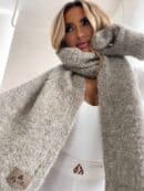 Komplet FROST szal + rękawiczki – beżowy