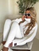 Sweter golf LAVER - ecru